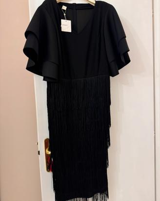 Vestito nero longhette con frange