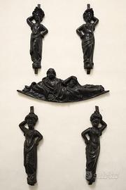 Insieme decorativo Liberty in ghisa