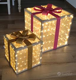 decorazioni natalizie pacco luminoso 