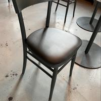 Sedie legno grigie con seduta in similpelle grigia