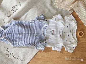 Set di 3 body in cotone biológico per neonato