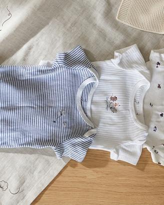 Set di 3 body in cotone biológico per neonato