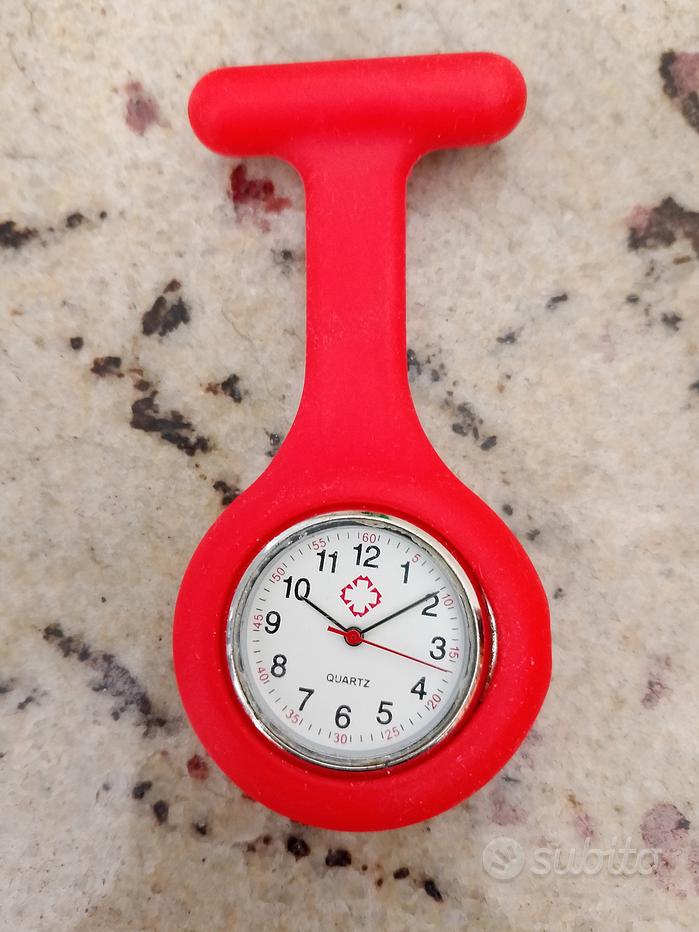 ibasenice Tavolo Dell'infermiere Orologio Da Polso Orologio Taschino Clip Infermieristica a Clip Orologio Da Tasca Spilla Perno Del Colletto Quarzo Numero Alunno Bianca