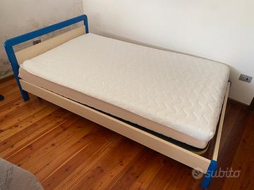 Letto 1 piazza e mezza con rete e materasso