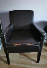 Poltrona di vera pelle