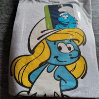 maglietta bianca con stampa di Puffetta e DVD ori