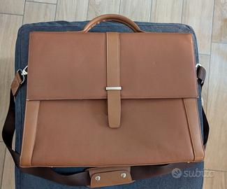 Borsa inTempo con tracolla, pelle marrone