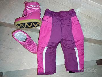 salopette neve taglia 4 anni + doposcii 29/31