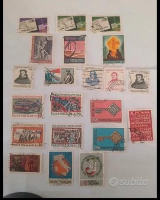 21 francobolli italiani usati del 1968