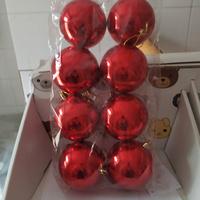 set 8 palline di natale lucide rosse 