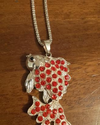 Betsey Johnson collana pesce rosso