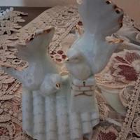 colombe LIMOGES. 
porcellana bianca e finiture oro