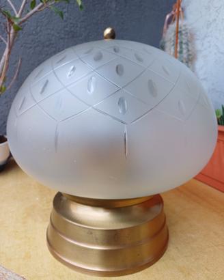 Lampada a soffitto in ottone con palla vetro