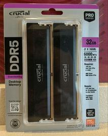 Crucial Pro DDR5 32GB Kit (2x16GB) 6000MHz nuovo