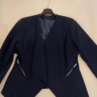 Elegante Giacca di Nuna Lie Senza Bottoni- Blu