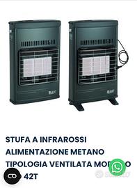 STUFA A INFRAROSSI ALIMENTAZIONE METANO VENTILTA