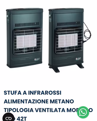 STUFA A INFRAROSSI ALIMENTAZIONE METANO VENTILTA