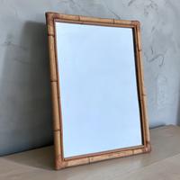 Specchio Vintage in vero Bamboo e Midollino ‘60
