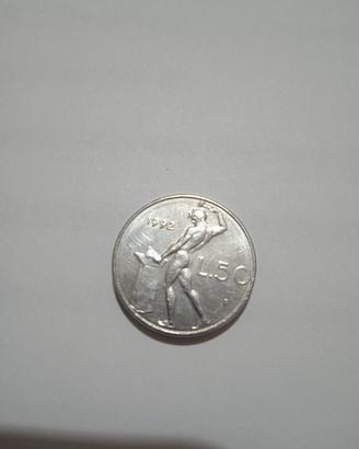 rara moneta 50 lire piccola 1992