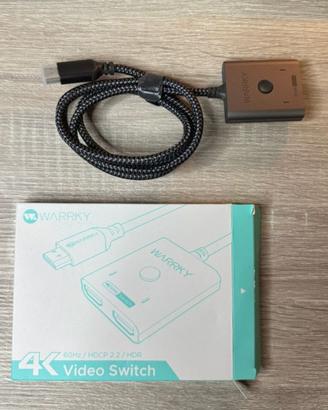 Sdoppiatore Switch HDMI 4k@60hz - 2 in 1 out - 1mt