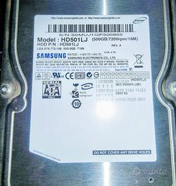 Hard disk Samsung 500gb 3.5 sata + box esterno