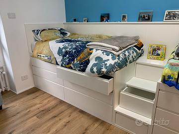 Letto con cassettiera