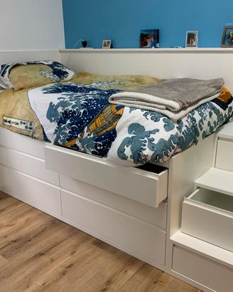 Letto con cassettiera