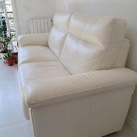 Divano vera pelle bianco Made in Italy