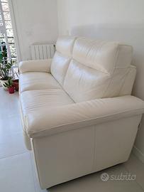 Divano vera pelle bianco Made in Italy