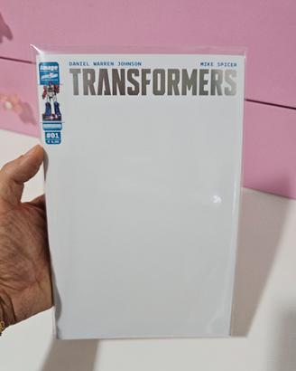 Transformers #1 SaldaPress White Cover argento