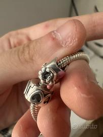 bracciale Pandora originale argento con 2 charm