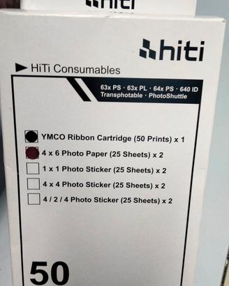 Carta fotografica HiTi + Ribbon 50 stampe