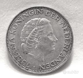 2,5 GULDEN ARGENTO OLANDA 1966