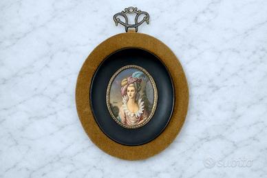 Miniatura - Gouache su porcellana - 19th Century