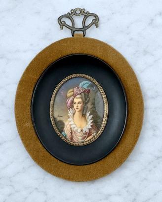 Miniatura - Gouache su porcellana - 19th Century