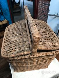 cesto vimini ideale x raccolta funghi e/o frutta