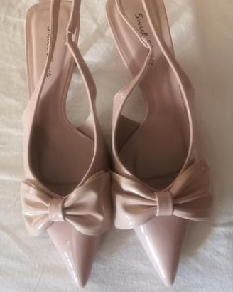 scarpe slingback  fiocco 