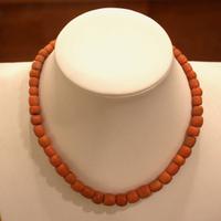 Collana CORALLO NATURALE cm. 43 fermaglio pl. oro