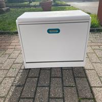 Scarpiera- panca 3 ripiani con cuscino, nuova