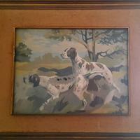 Cani da caccia: quadro a olio di Ugo Buffa