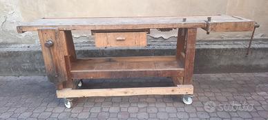 Banco da falegname in rovere anni 50-60