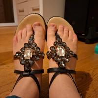 Sandali neri con pietre - Stonefly