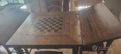 tavolo da pranzo e da gioco in noce con due ali lu