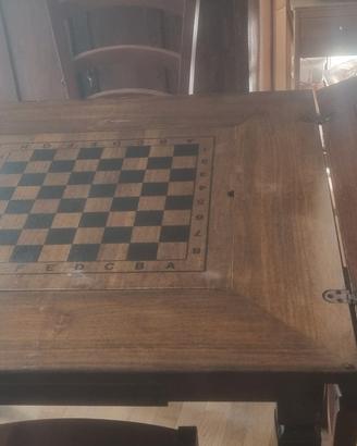 tavolo da pranzo e da gioco in noce con due ali lu