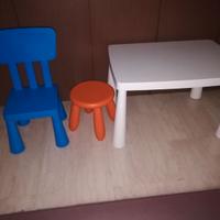 Tavolino e sedie Mammut Ikea per bambini