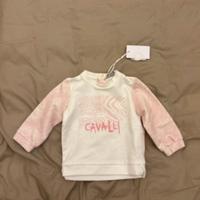 Maglioncino di cotone bianco e rosa