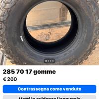 285 70 17 nuove 33 pollici