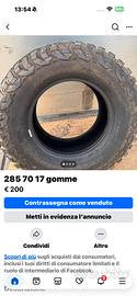 285 70 17 nuove 33 pollici