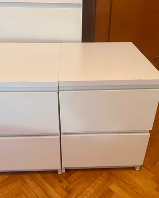 Coppia Comodini IKEA MALM Bianchi