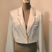 Blazer Corto Extro & Vert Bianco Raso con Perle 
L
